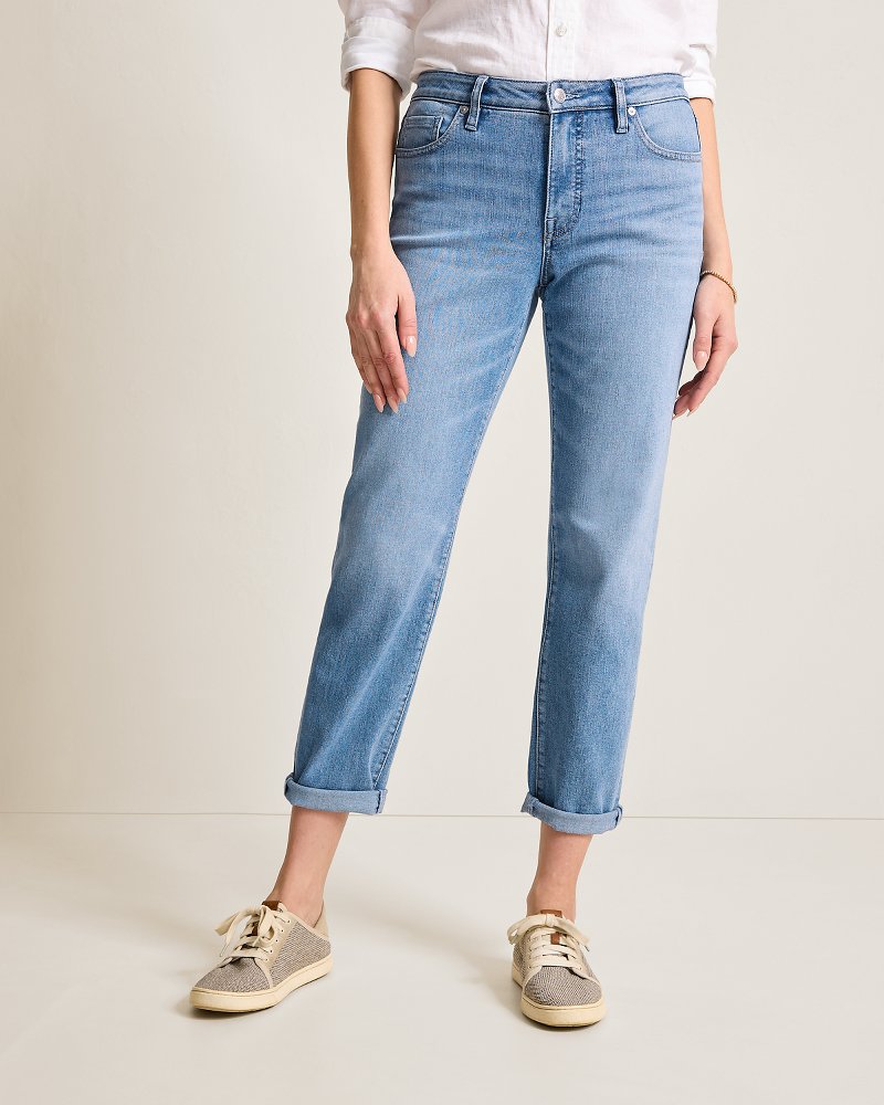 Mid-Rise Slim Boyfriend Jeans