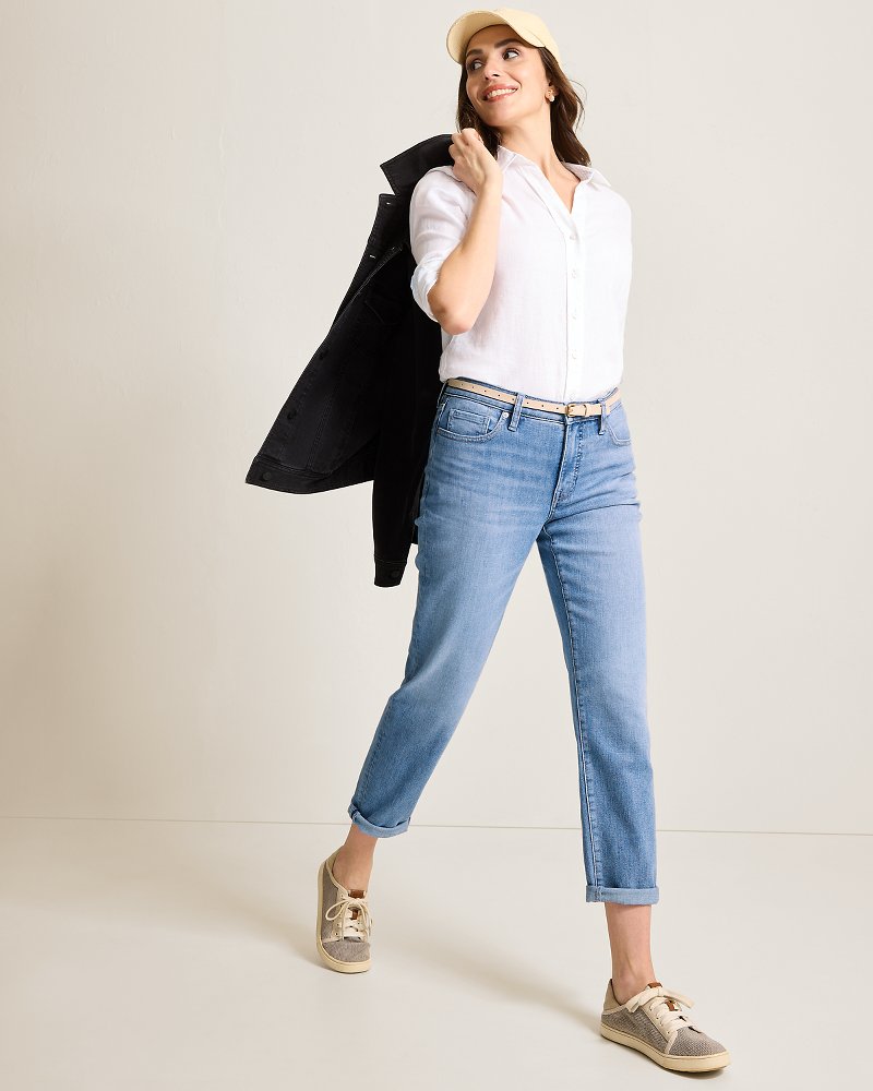 Mid-Rise Slim Boyfriend Jeans