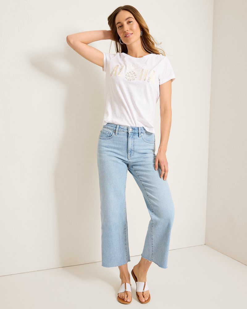 Thumbnail for High-Rise Cropped Wide-Leg Jeans
