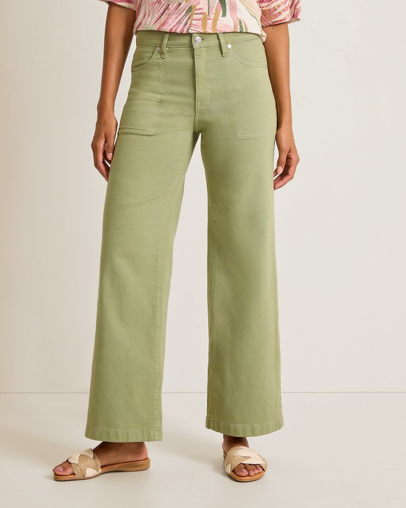 Patch Pocket High-Rise Wide-Leg Pants