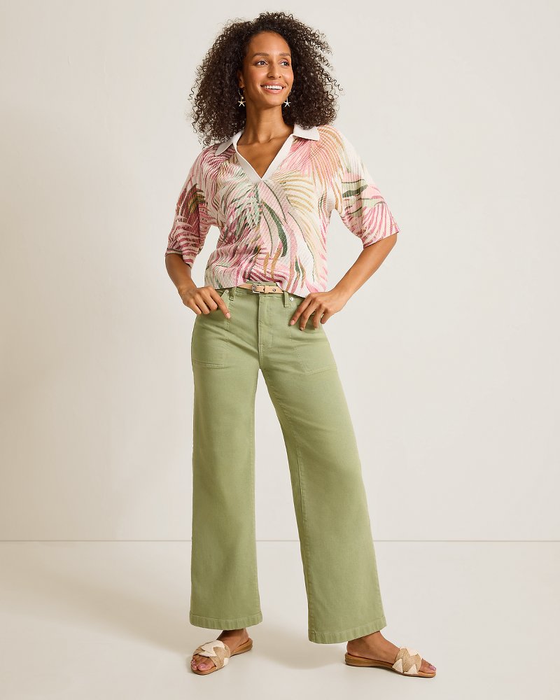 Patch Pocket High-Rise Wide-Leg Pants