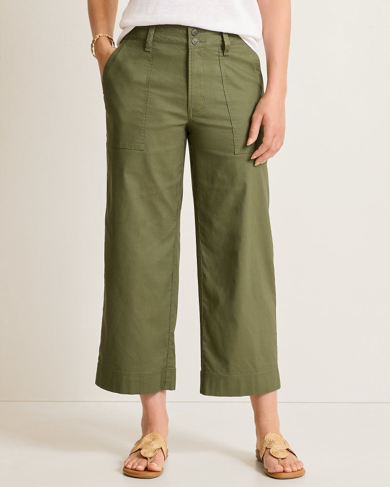 Seaside Breeze Cropped Stretch-Linen Pants