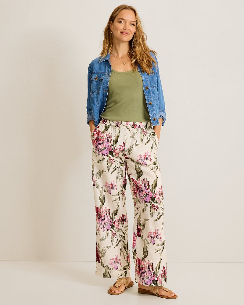 Two Palms Orchid Isle High-Rise Linen Easy Pants