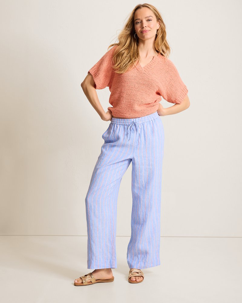 Two Palms Sea Salt Bay High-Rise Linen Easy Pants