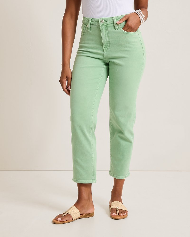 High-Rise Cropped Straight-Leg Jeans