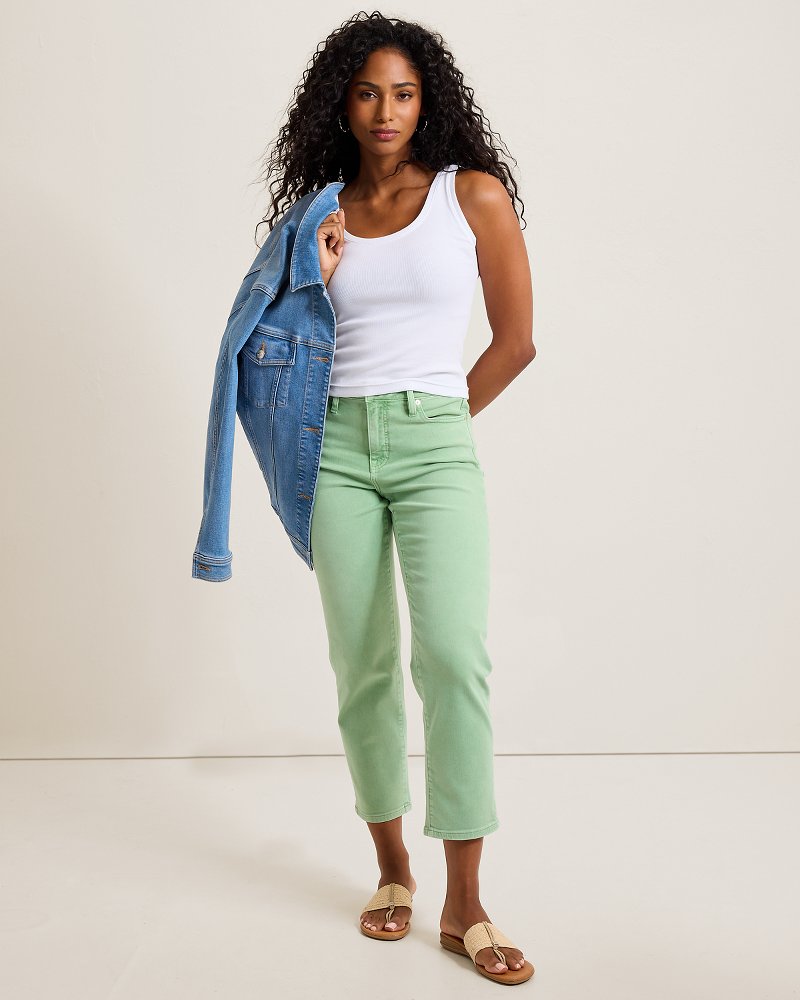 High-Rise Cropped Straight-Leg Jeans