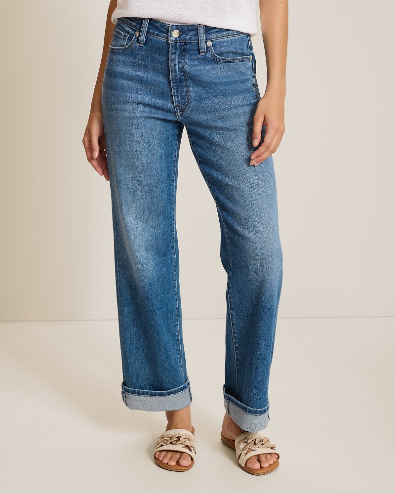Mid-Rise Relaxed Straight-Leg Jeans