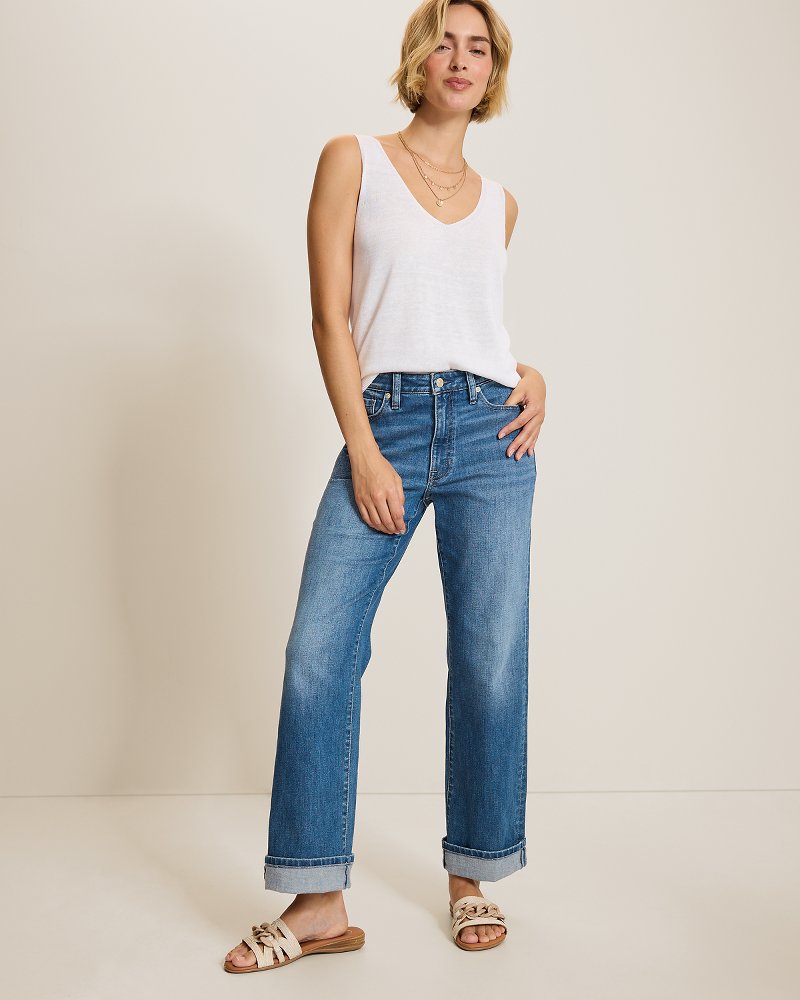 Mid-Rise Relaxed Straight-Leg Jeans