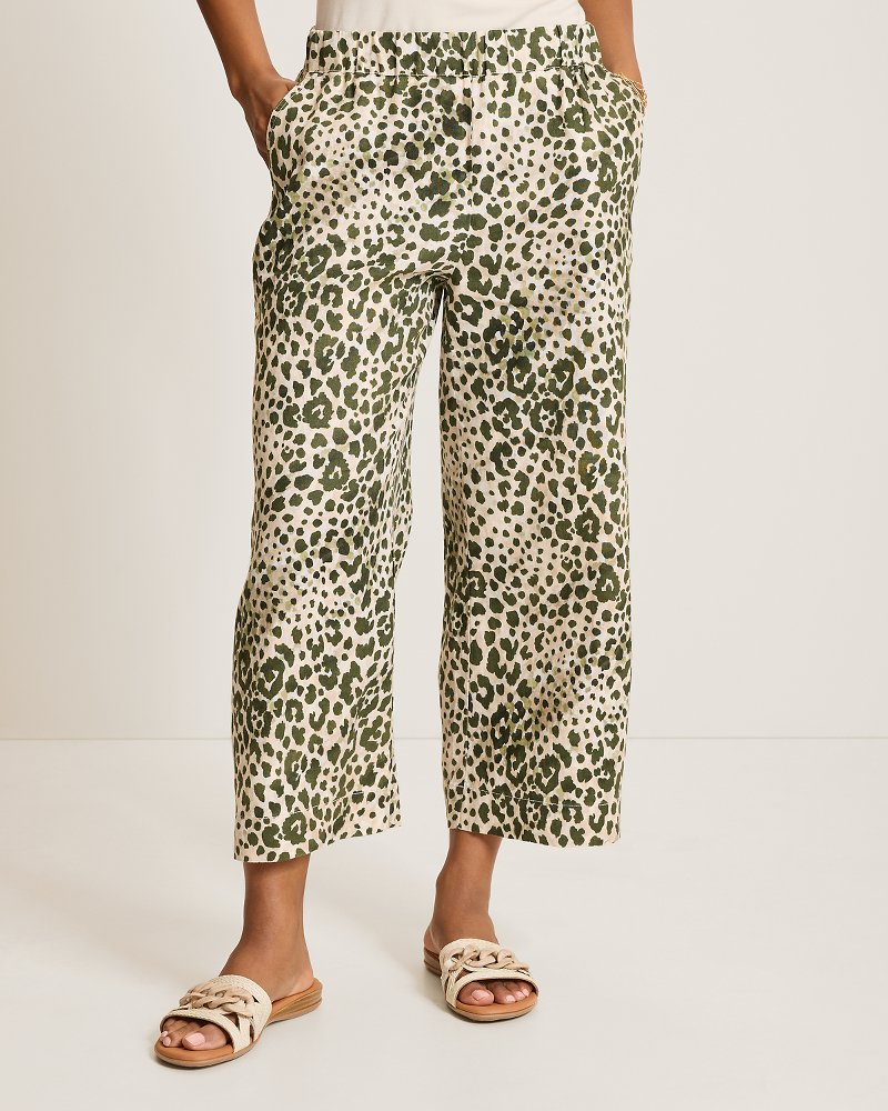 Two Palms Pacific Leopard High-Rise Linen Culottes