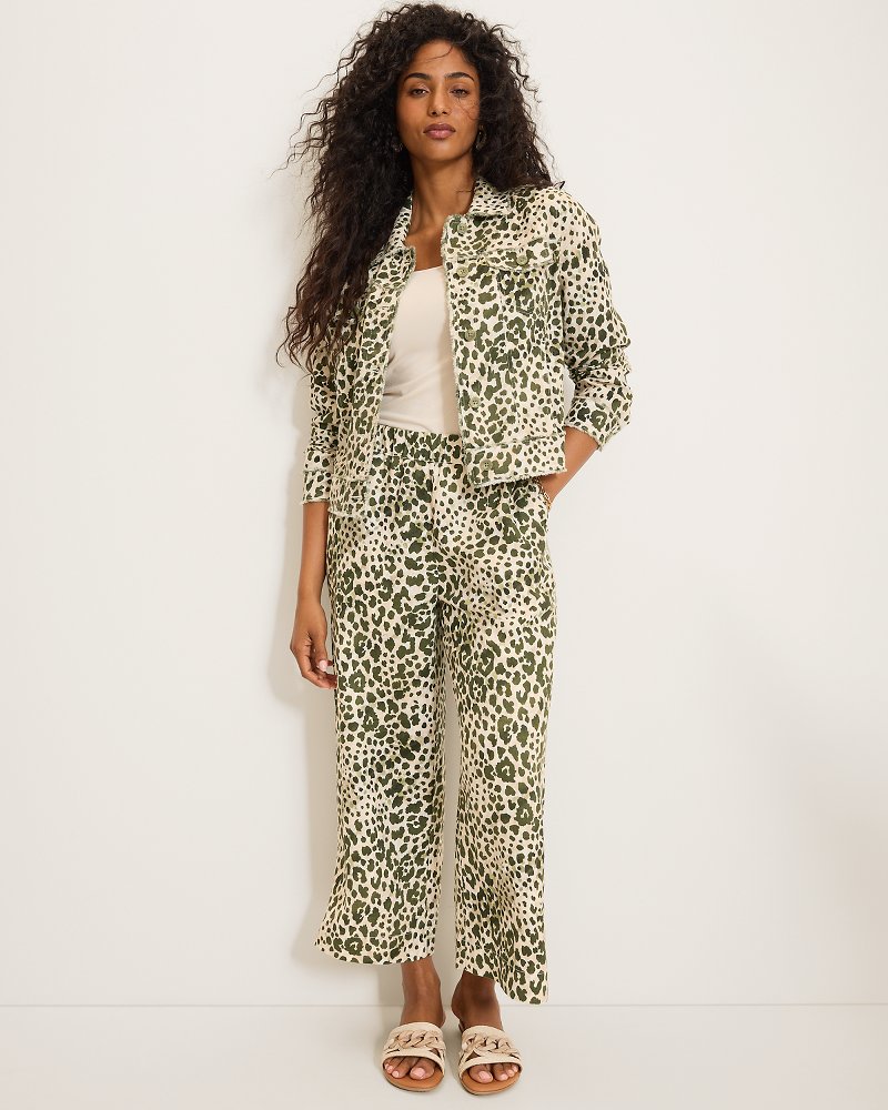 Two Palms Pacific Leopard High-Rise Linen Culottes