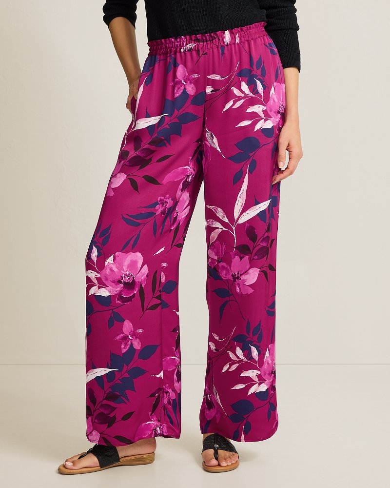 Sunset Shimmers High-Rise Wide-Leg Satin Pants