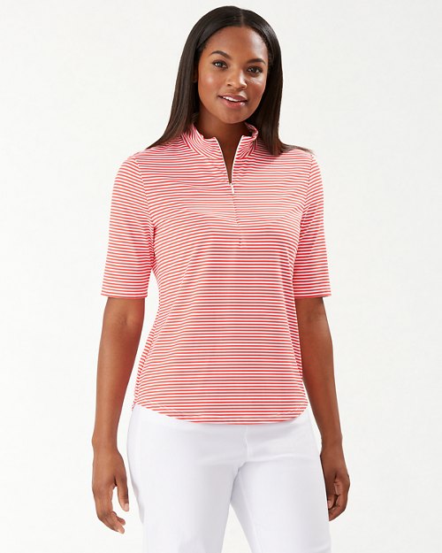 Aubrey IslandZone® Half-Zip Mock Stripe Shirt