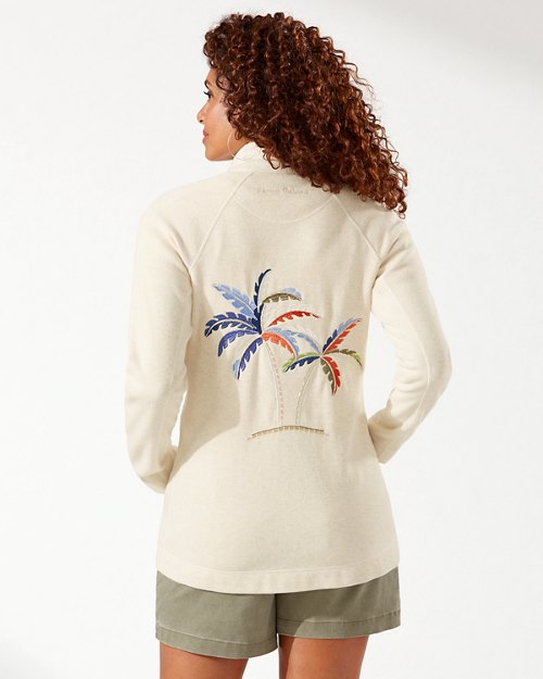 Aruba Palm Embroidered Full-Zip Sweatshirt