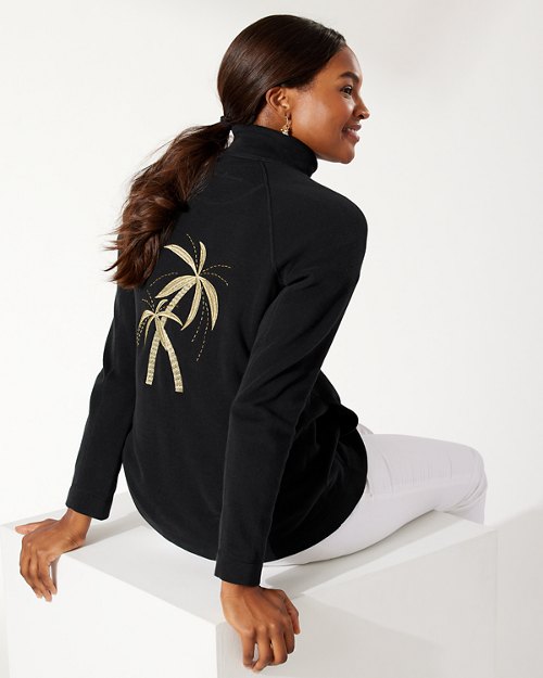 Aruba Beaded Palm Embroidered Full-Zip Sweatshirt