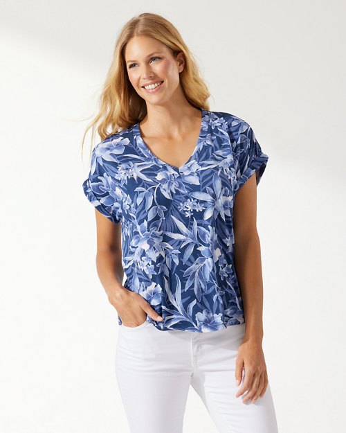 Kauai Floral Flirtini Jersey T-Shirt