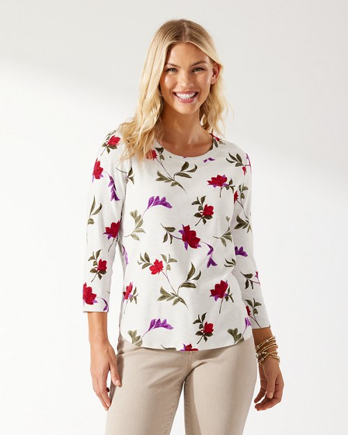 Ashby Isles Holiday Bouquet 3/4-Sleeve Shirt