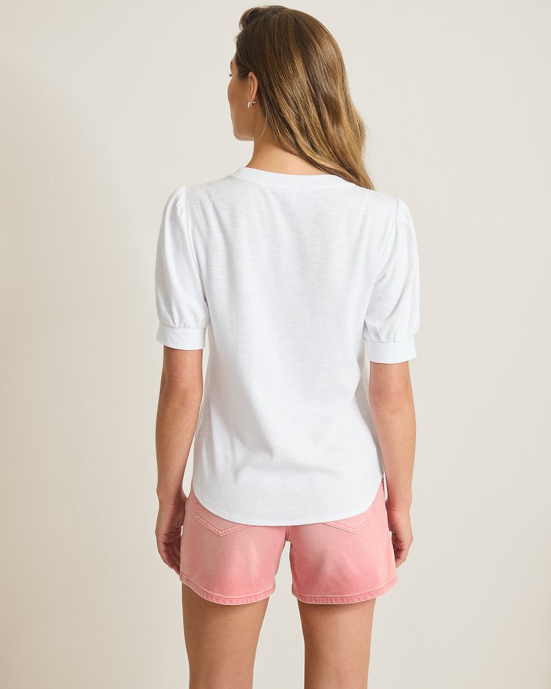 Thumbnail for Ashby Isles Ribbed Puff-Sleeve Top