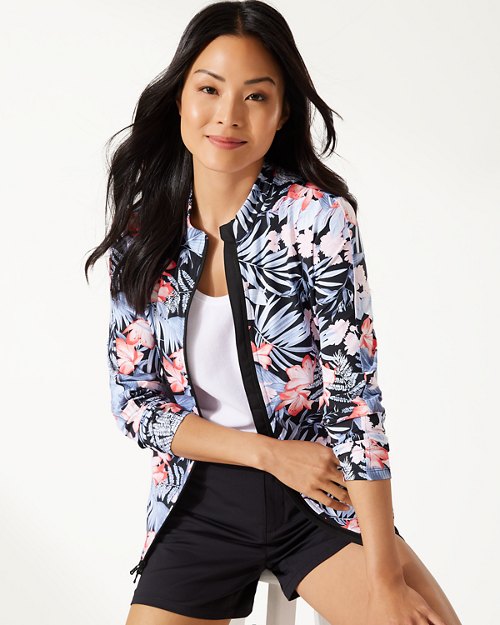 Aubrey Delicate Flora IslandZone® Full-Zip Mock Jacket