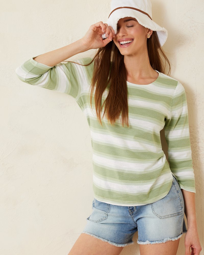 Ashby Isles Ombré Stripe 3/4-Sleeve T-Shirt