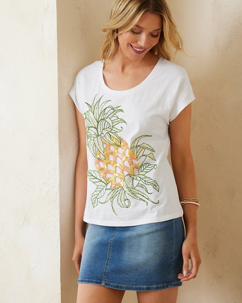 Embellished Pineapple Lux T-Shirt