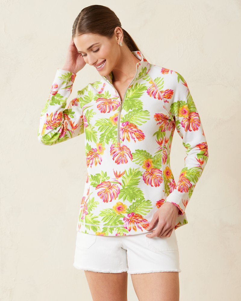 Aruba Tidal Fronds Half-Zip Sweatshirt