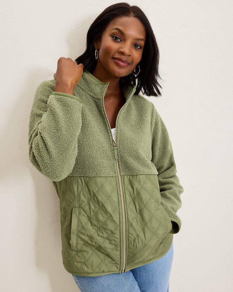 Faux Sherpa Quilted Hybrid Jacket