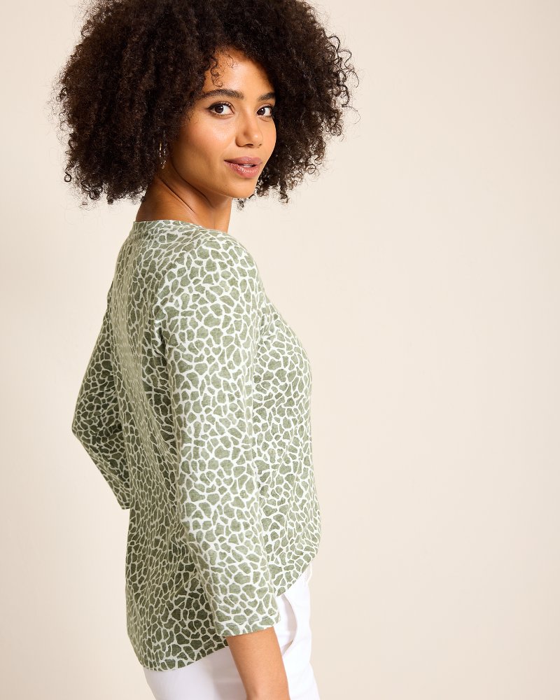 (取寄) トミーバハマ レディース アシュビー アイルズ サファリ スポッツ ティー  Bahama women Ashby Isles Safari Spots Tee Tea Leaf Ashby Isles Safari Spots 3/4-Sleeve T-Shirt