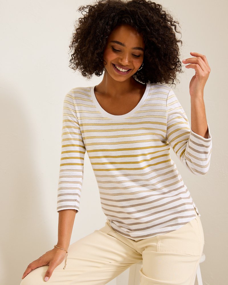 【2plan】Horizon stripe shirt Horizon Stripe Polo – Southern Point Co.
