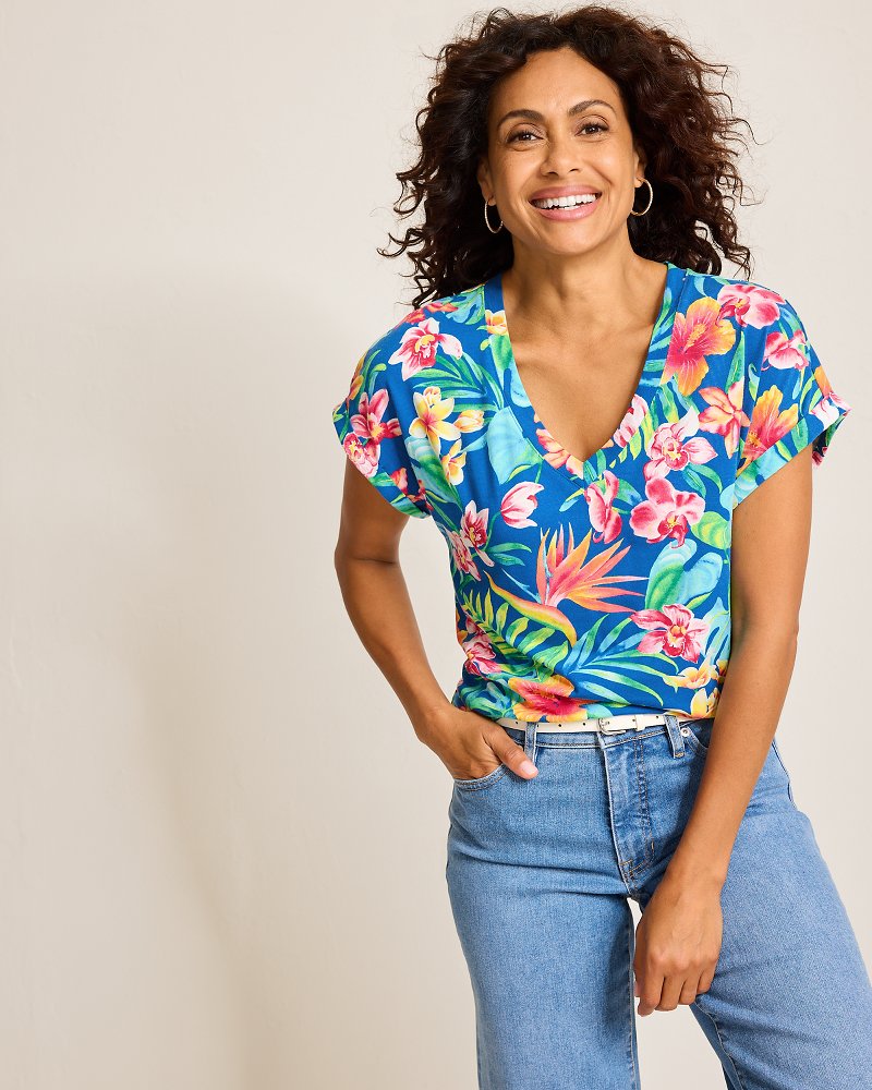 Kauai Tropi-Flore V-Neck T-Shirt