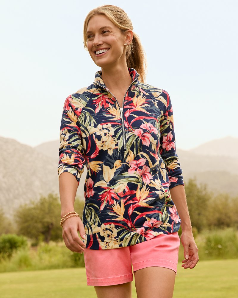 Aruba Flora Amora Half-Zip Sweatshirt