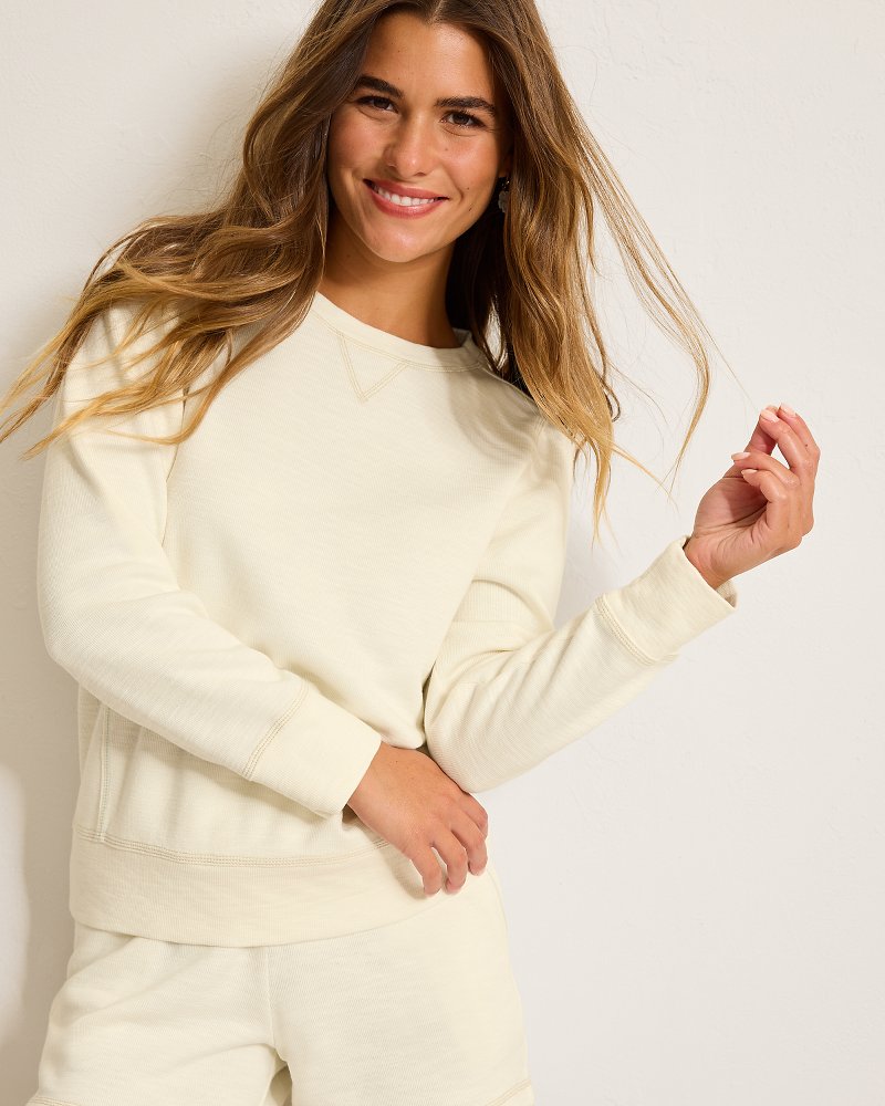 Tobago Bay Puff-Sleeve Crew Sweatshirt