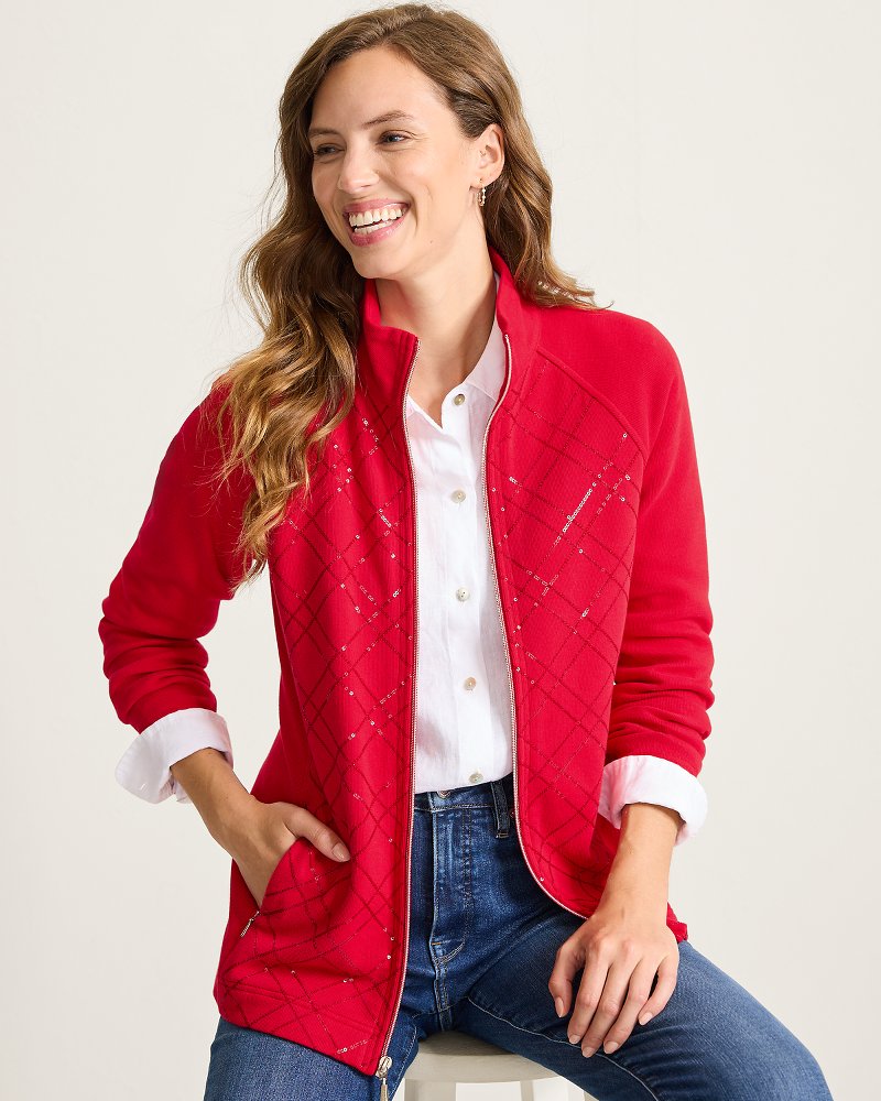 Aruba Diamond Days Embroidered Full-Zip Sweatshirt