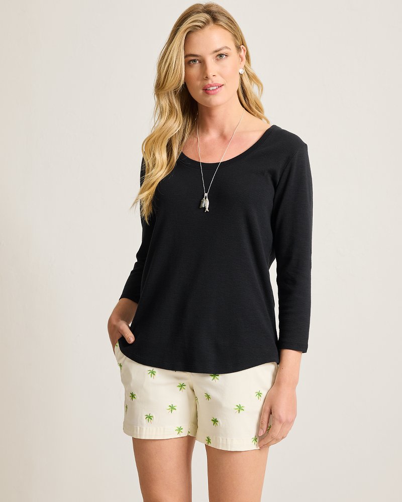Thumbnail for Ashby Isles Scoop-Neck 3/4-Sleeve T-Shirt