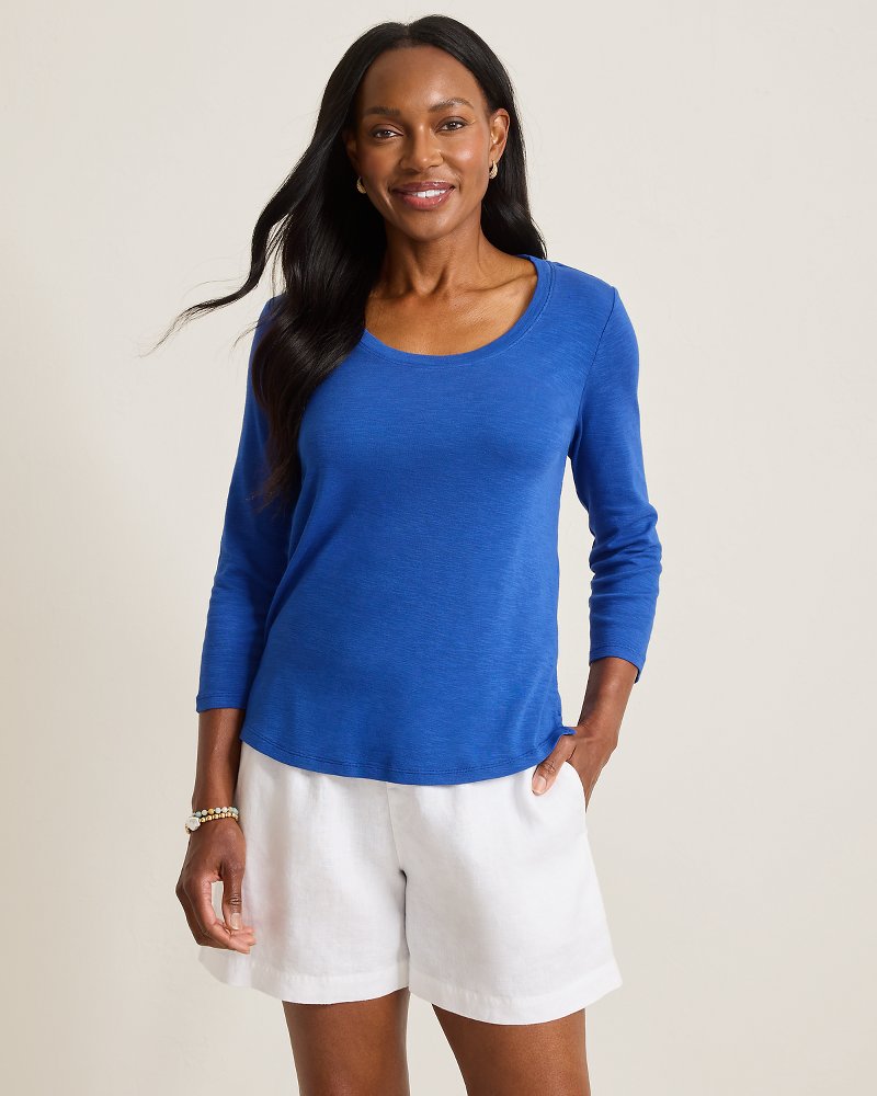 Ashby Isles Scoop-Neck 3/4-Sleeve T-Shirt