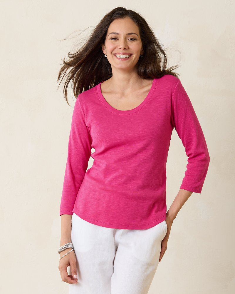 Ashby Isles Scoop-Neck 3/4-Sleeve T-Shirt