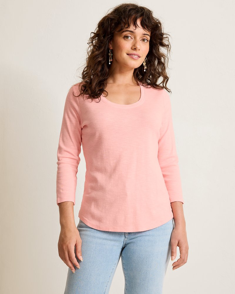 Ashby Isles Scoop-Neck 3/4-Sleeve T-Shirt