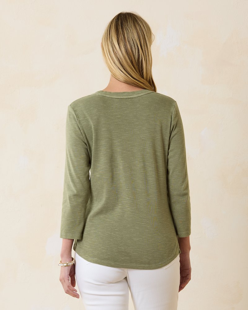 Thumbnail for Ashby Isles Scoop-Neck 3/4-Sleeve T-Shirt