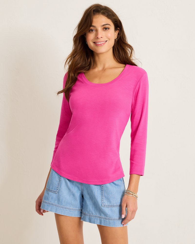 Ashby Isles Scoop-Neck 3/4-Sleeve T-Shirt