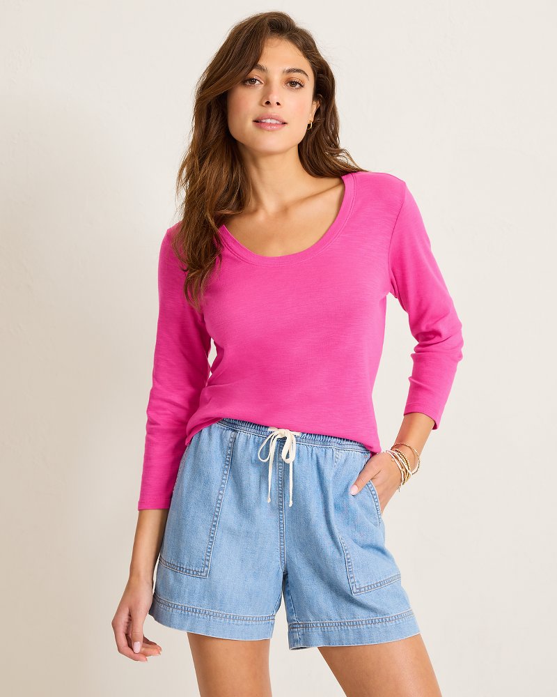 Ashby Isles Scoop-Neck 3/4-Sleeve T-Shirt