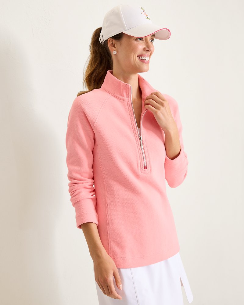 herlipto Embroidery Polo Sweatshirt ピンク herlipto Embroidery Polo Sweatshirt ピンク