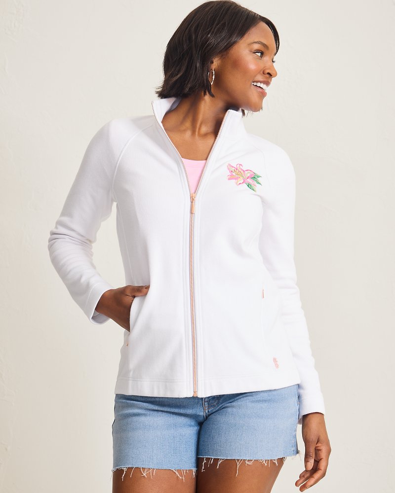 Aruba Tropical Bliss Embroidered Full-Zip Sweatshirt