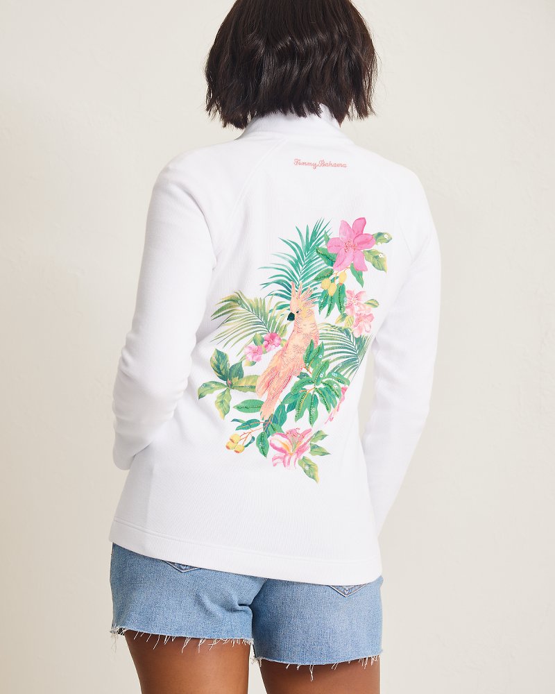 Aruba Tropical Bliss Embroidered Full-Zip Sweatshirt