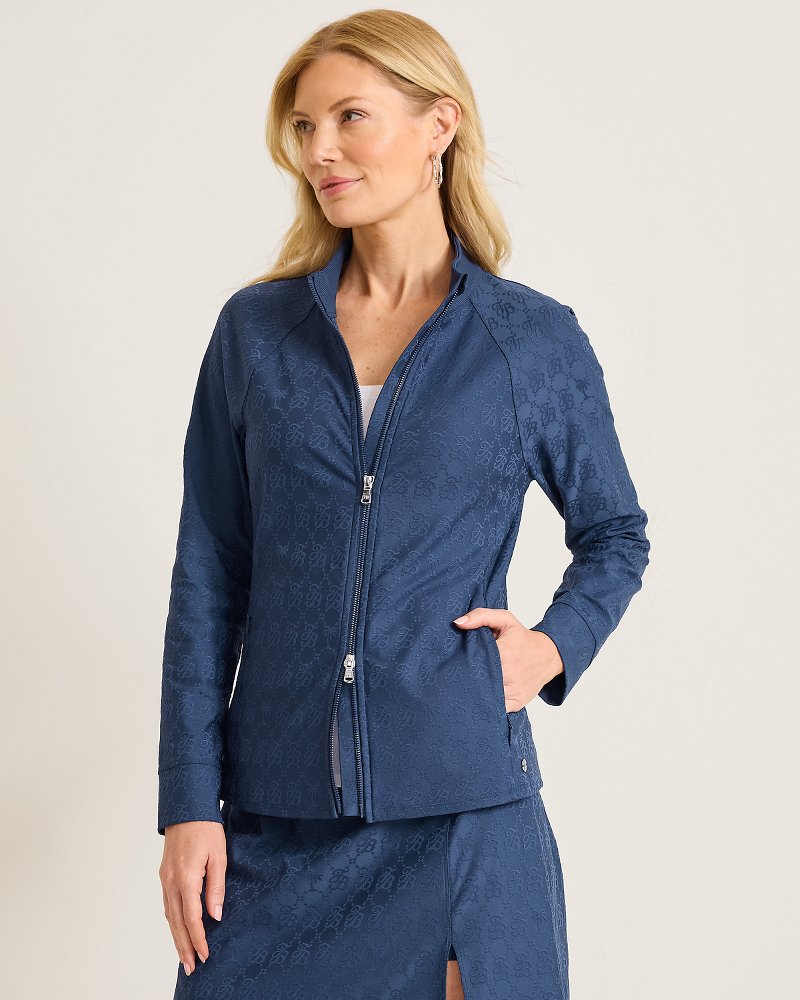 Aubrey Monogram Jacquard Full-Zip IslandZone Jacket