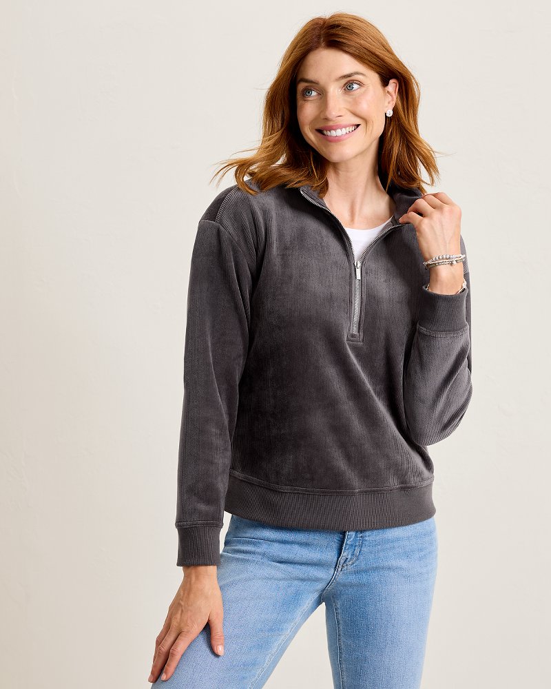 Cozy Cove Cord Half-Zip Sweatshirt