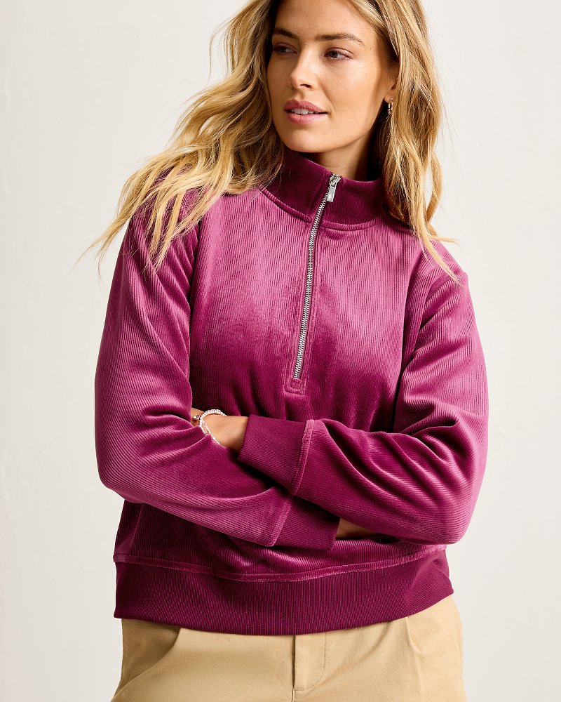 Cozy Cove Cord Half-Zip Sweatshirt