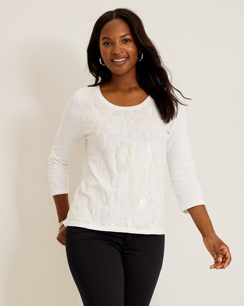 Cheetah Cove Beaded Lux T-Shirt