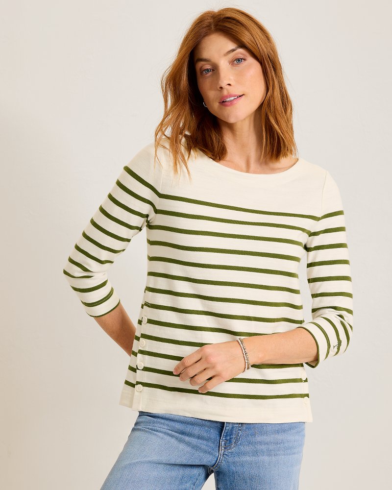 Bahama Bliss Stripe 3/4-Sleeve Top