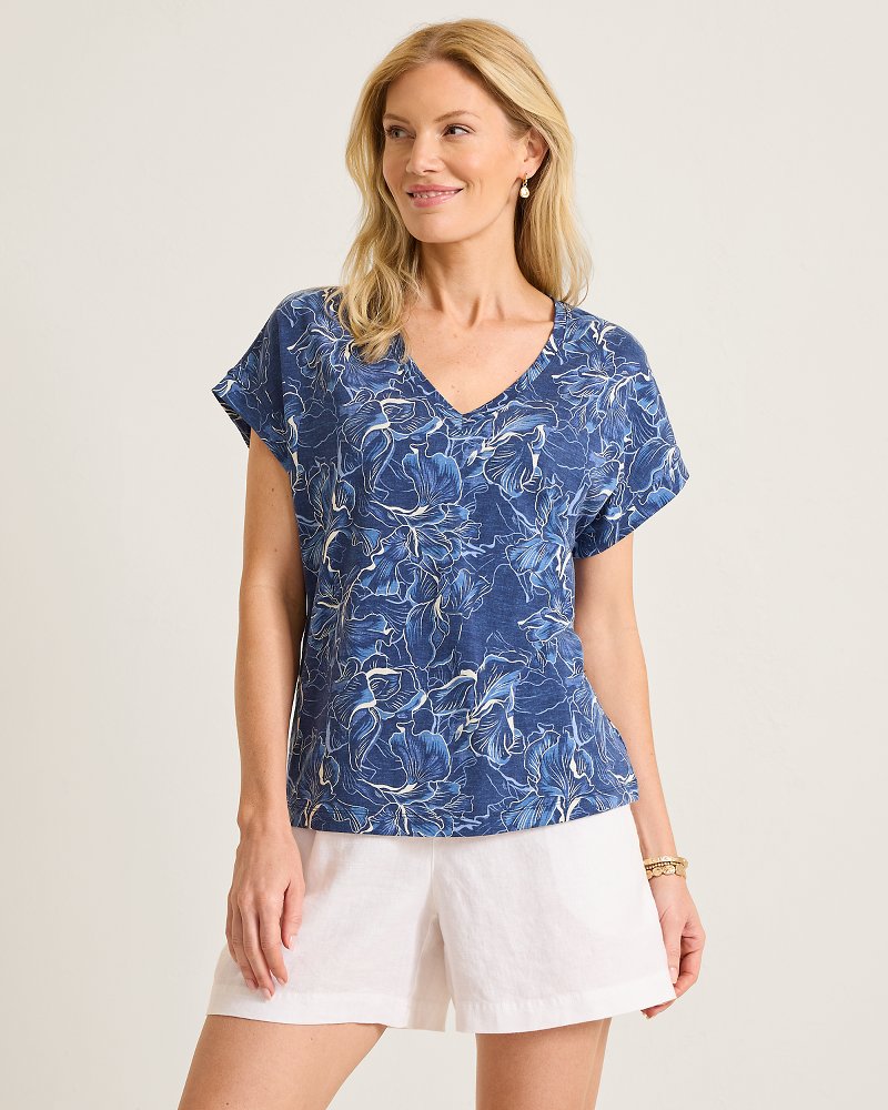 Kauai Sapphire Sea V-Neck T-Shirt