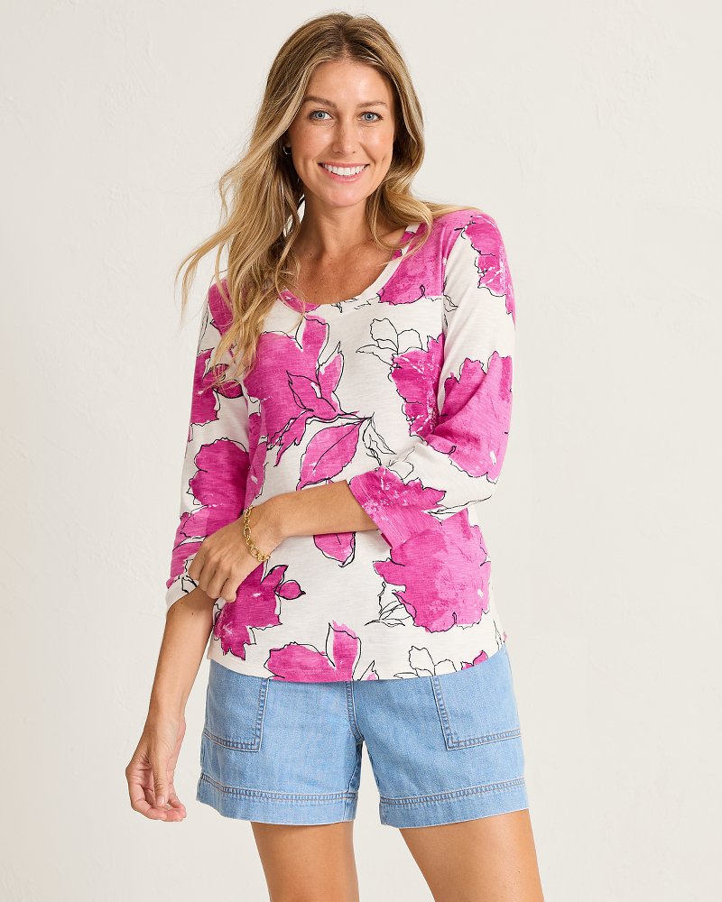 Ashby Isles Gilded Petals 3/4-Sleeve T-Shirt