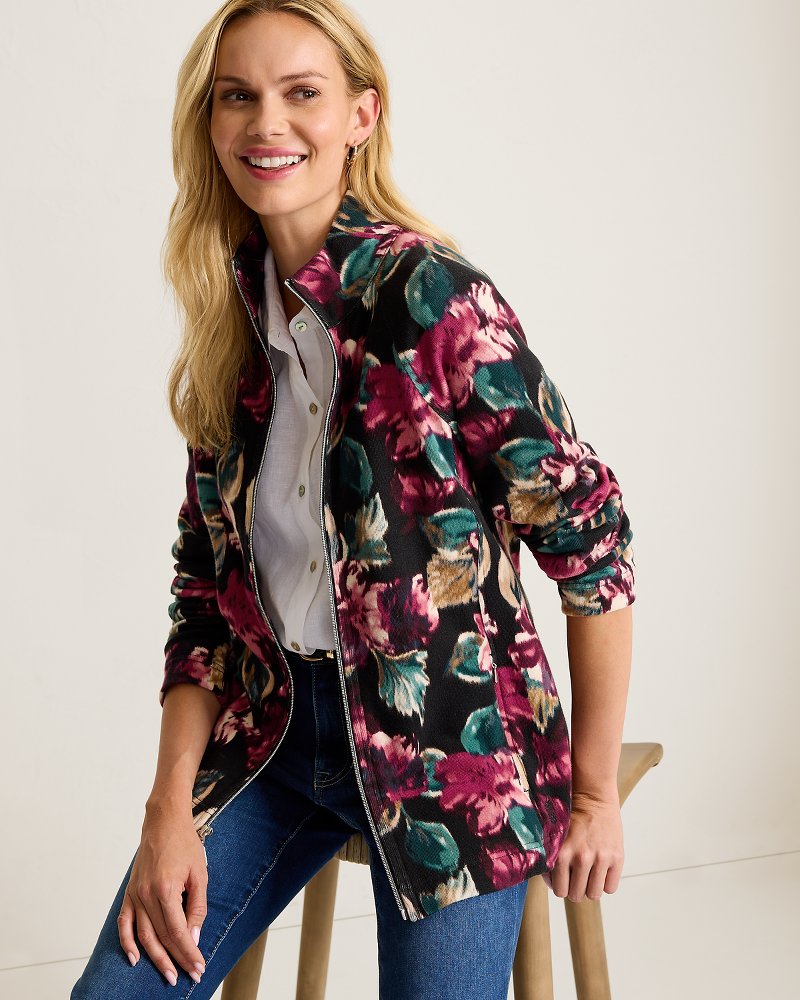 Aruba Jeweled Blooms Full-Zip Sweatshirt